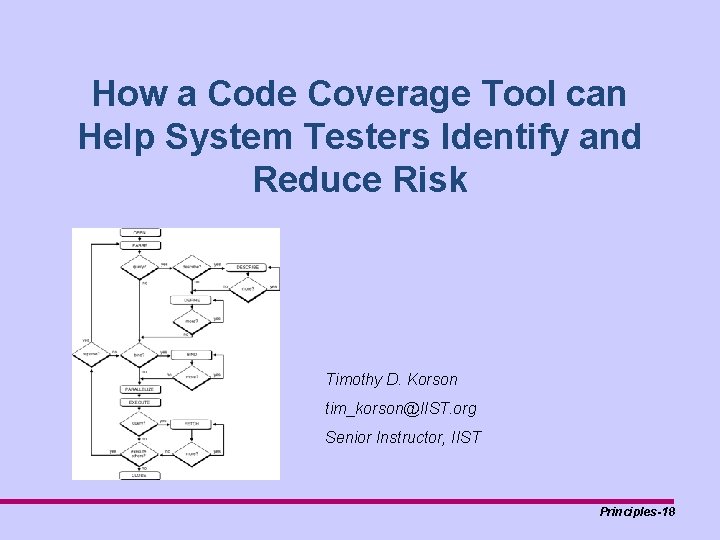 How a Code Coverage Tool can Help System Testers Identify and Reduce Risk Timothy