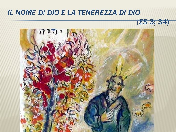 IL NOME DI DIO E LA TENEREZZA DI DIO (ES 3; 34) 