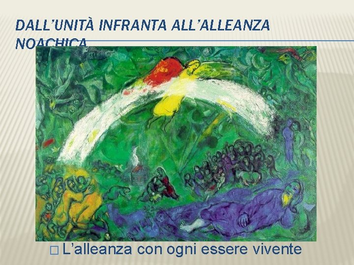 DALL’UNITÀ INFRANTA ALL’ALLEANZA NOACHICA � L’alleanza con ogni essere vivente 