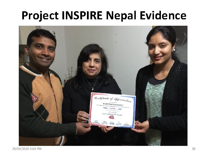 Project INSPIRE Nepal Evidence 25/09/2020 9: 04 PM 35 