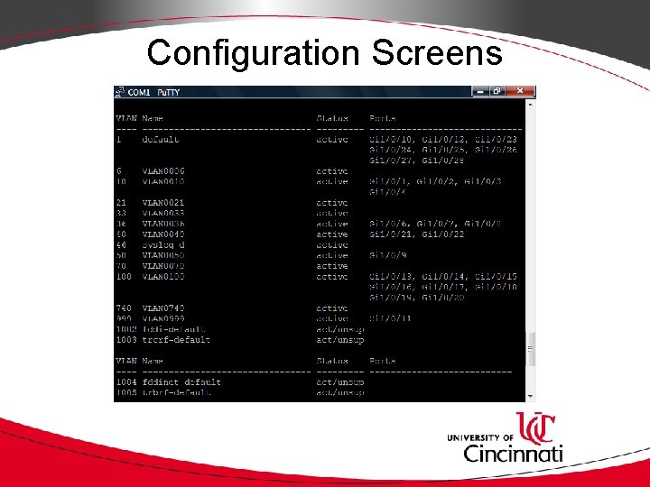 Configuration Screens 
