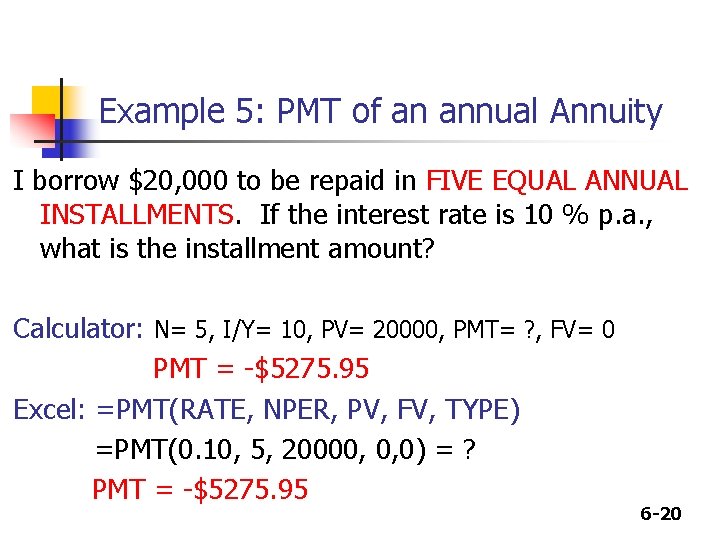 Chapter 28 Time Value Of Money N N