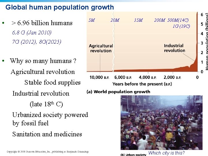 Global human population growth • > 6. 96 billion humans 5 M 20 M