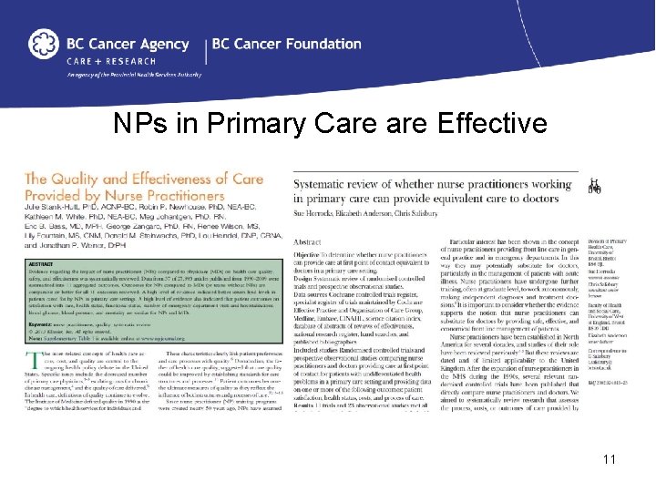 NPs in Primary Care Effective 11 