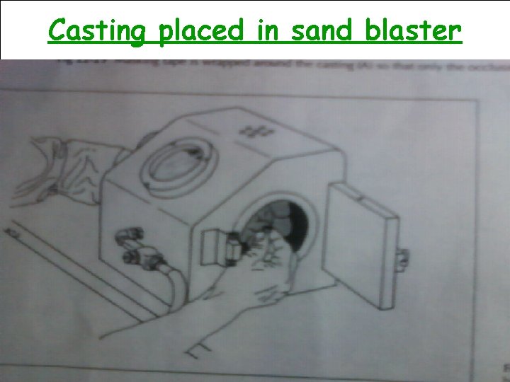 Casting placed in sand blaster 