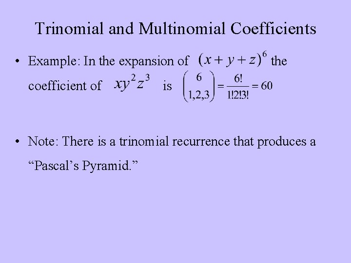 Fancy Counting Math 507 Lecture 2 Fall 03