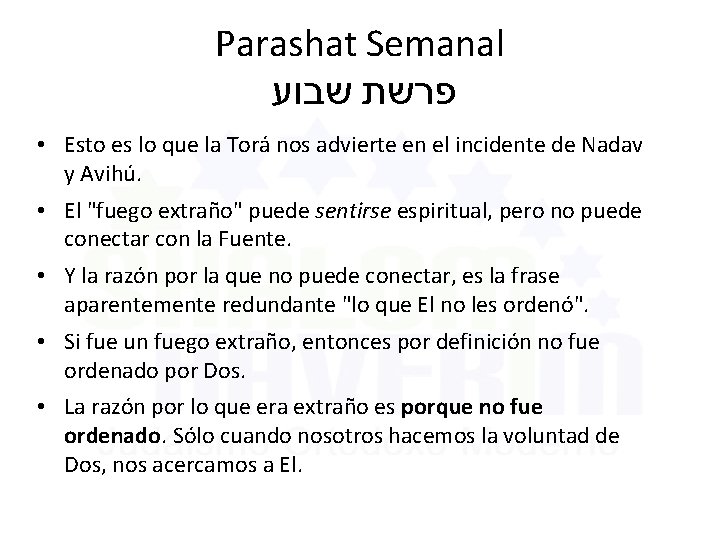 Parashat Semanal שבוע פרשת • Esto es lo que la Torá nos advierte en