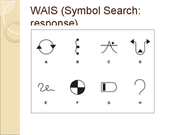 WAIS (Symbol Search: response) 