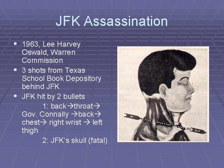 JFK Assassination § 1963, Lee Harvey Oswald, Warren Commission § 3 shots from Texas