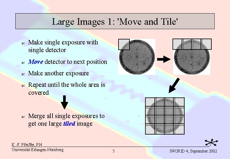 Large Images 1: 'Move and Tile' " Make single exposure with single detector "