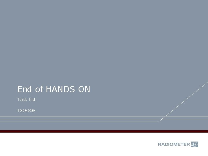 End of HANDS ON Task list 25/09/2020 