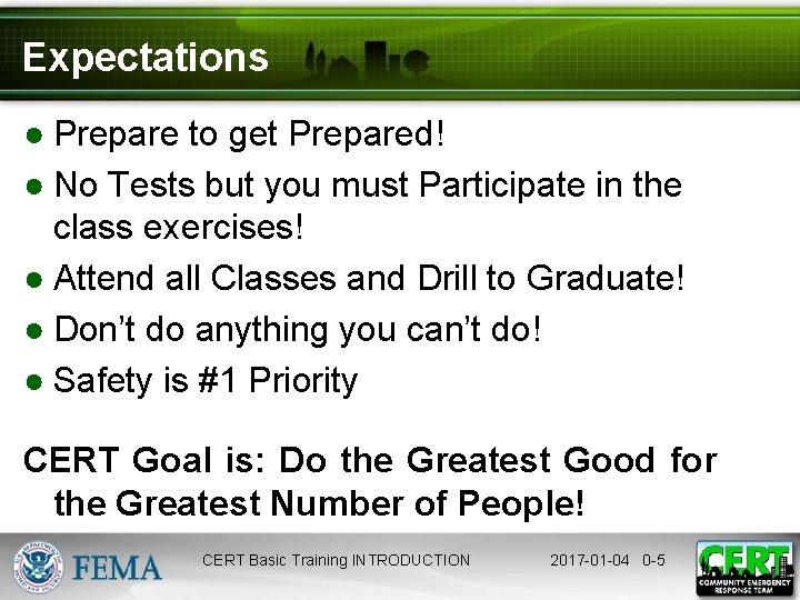 Expectations ● Prepare to get Prepared! ● No Tests but you must Participate in