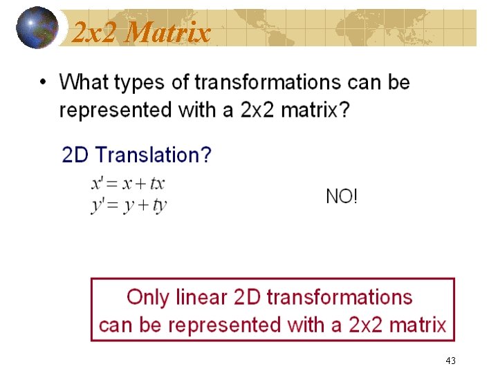 2 x 2 Matrix 43 