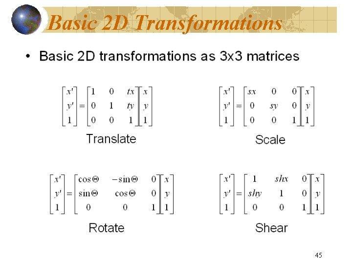 Basic 2 D Transformations 45 