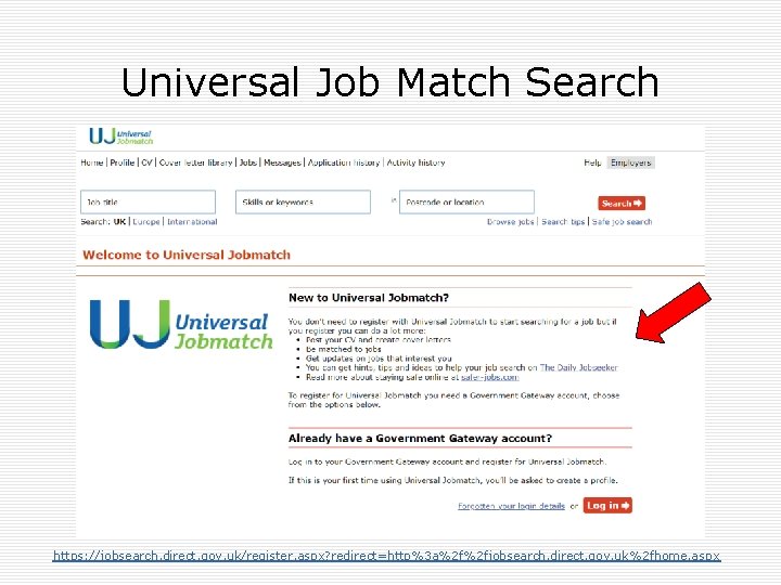 Jobmatch uk login universal 