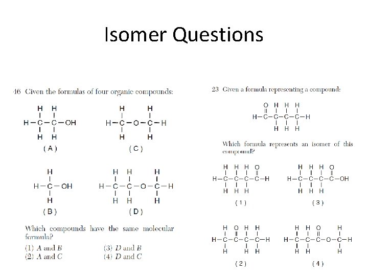 Isomer Questions 