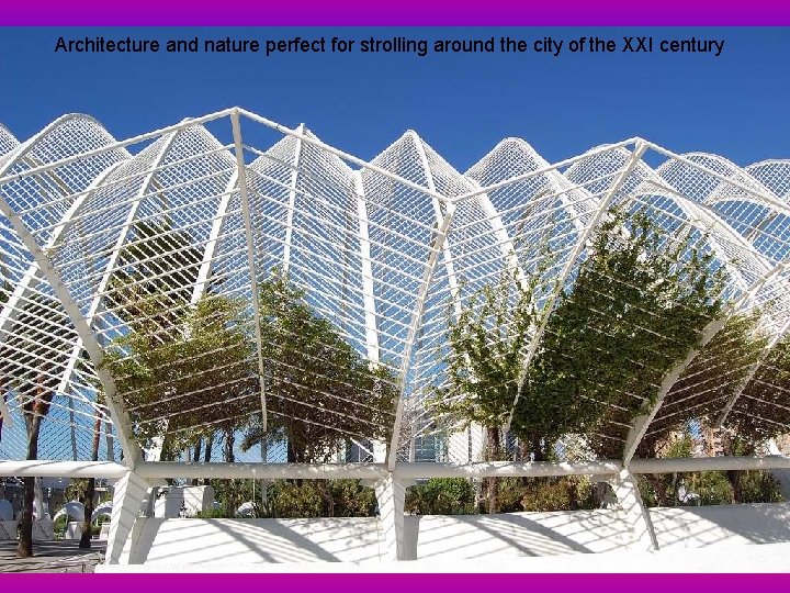 Architecture and nature perfect for strolling around the city of the XXI century 