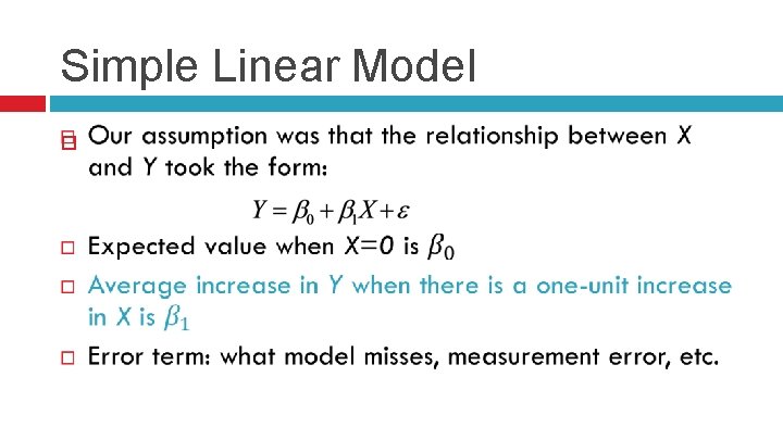 Simple Linear Model 