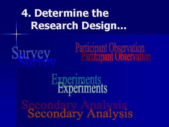 4. Determine the Research Design. . . 