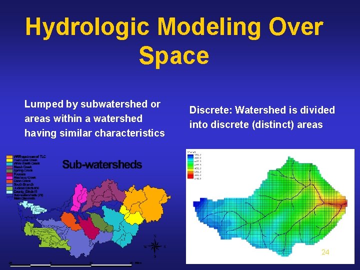 Hydrologic Modeling Over Space Lumped by subwatershed or areas within a watershed having similar Hydrologic Modeling Over Space Lumped by subwatershed or areas within a watershed having similar