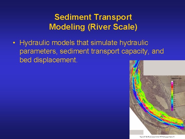 Sediment Transport Modeling (River Scale) • Hydraulic models that simulate hydraulic parameters, sediment transport Sediment Transport Modeling (River Scale) • Hydraulic models that simulate hydraulic parameters, sediment transport