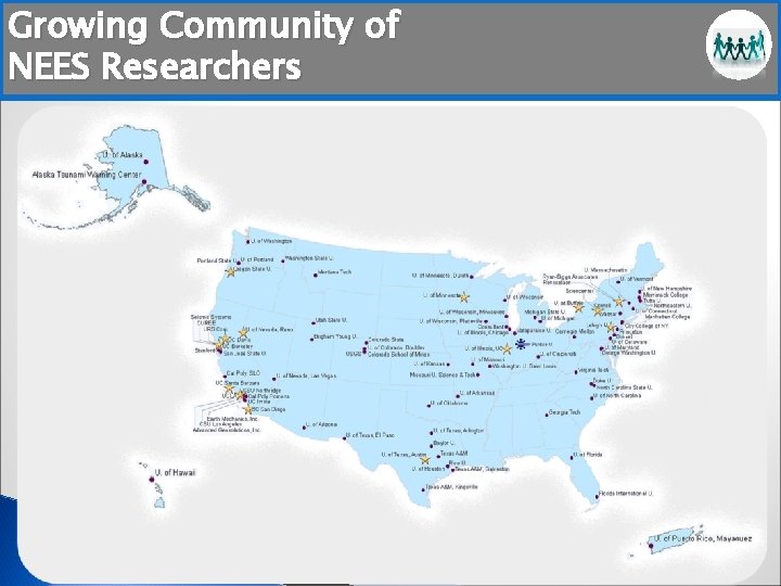 Growing Community of NEES Researchers 