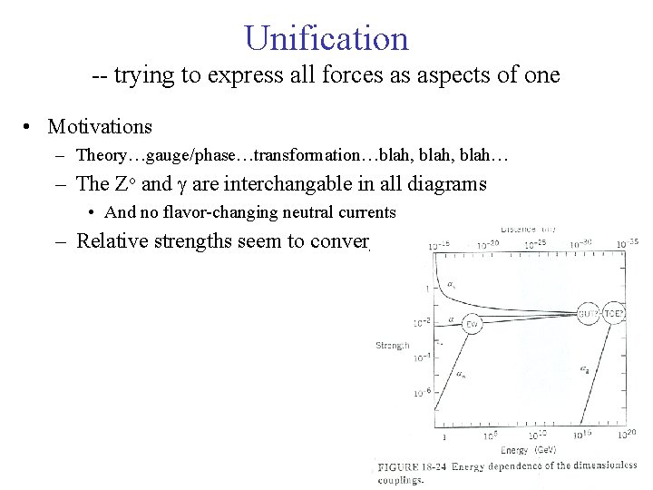 Unification -- trying to express all forces as aspects of one • Motivations –