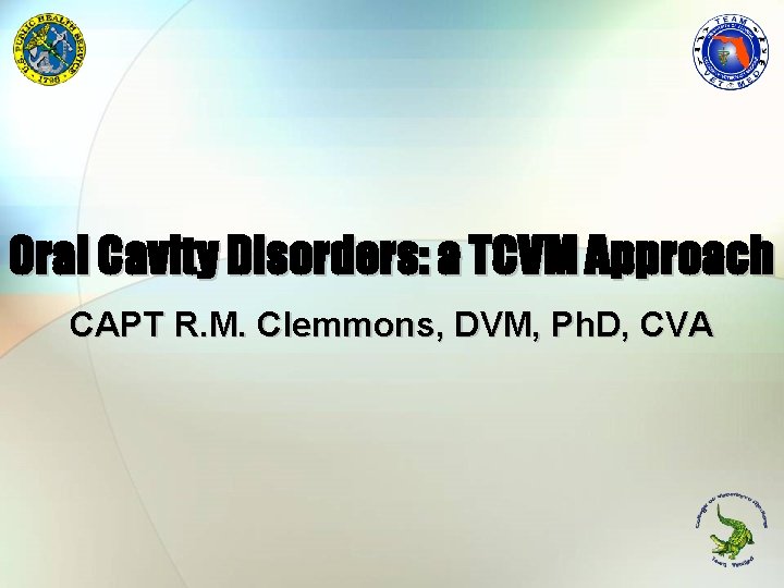 Oral Cavity Disorders: a TCVM Approach CAPT R. M. Clemmons, DVM, Ph. D, CVA