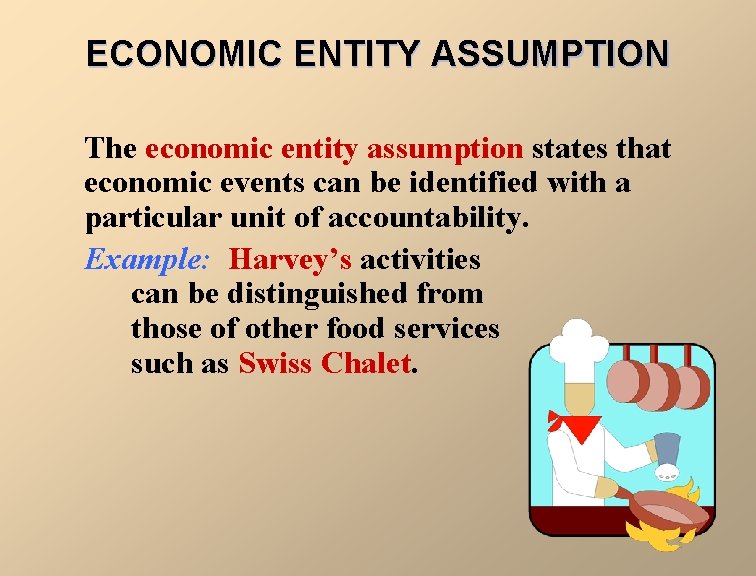 ECONOMIC ENTITY ASSUMPTION The economic entity assumption states that economic events can be identified