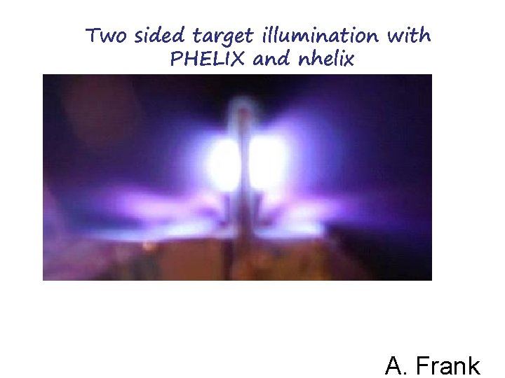 Two sided target illumination with PHELIX and nhelix A. Frank 