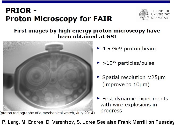 P. Lang, M. Endres, D. Varentsov, S. Udrea See also Frank Merrill on Tuesday