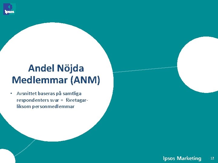 Andel Nöjda Medlemmar (ANM) • Avsnittet baseras på samtliga respondenters svar = företagarliksom personmedlemmar