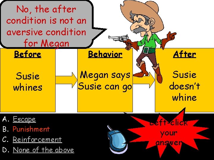 No, the after condition is not an aversive condition for Megan A. B. C.