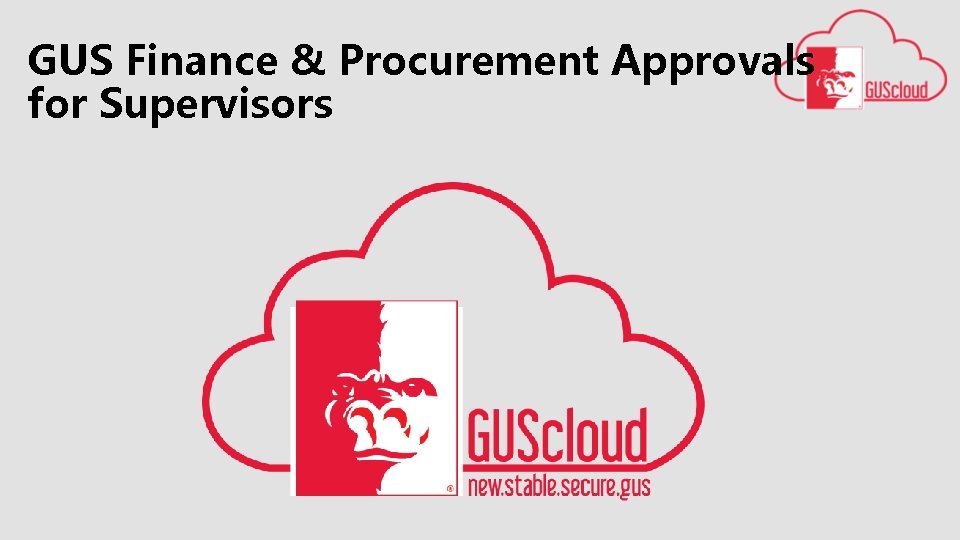 GUS Finance & Procurement Approvals for Supervisors 