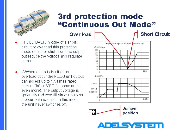 3 rd protection mode “Continuous Out Mode” Short Circuit Over load l FFOLD BACK