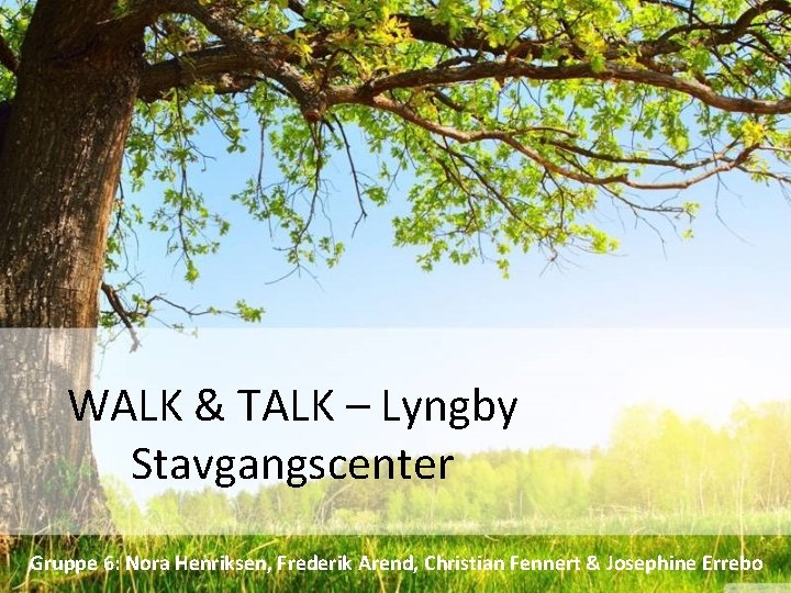 WALK & TALK – Lyngby Stavgangscenter Gruppe 6: Nora Henriksen, Frederik Arend, Christian Fennert
