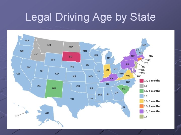 Legal Driving Age by State 