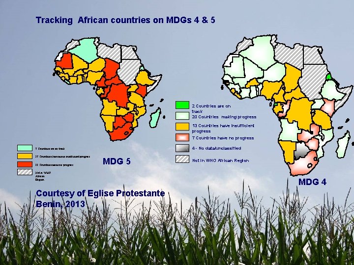 Tracking African countries on MDGs 4 & 5 2 Countries are on track 20