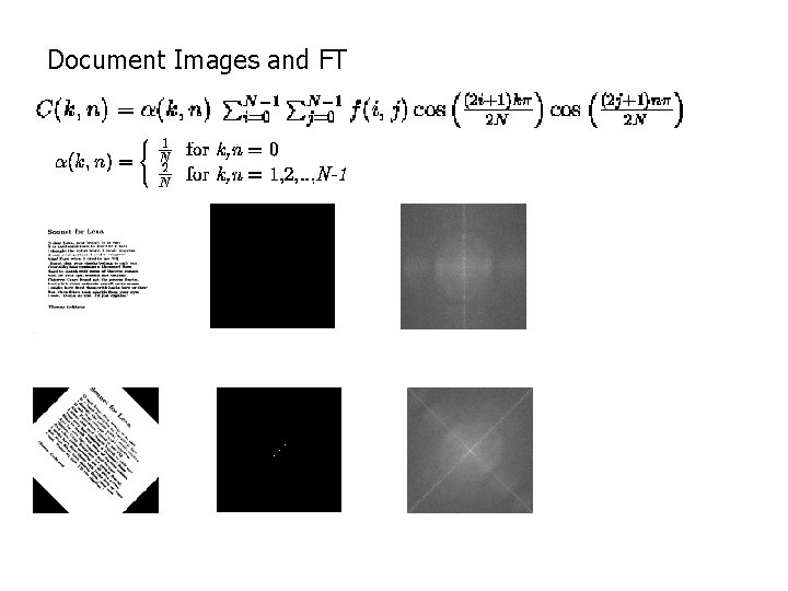 Document Images and FT 