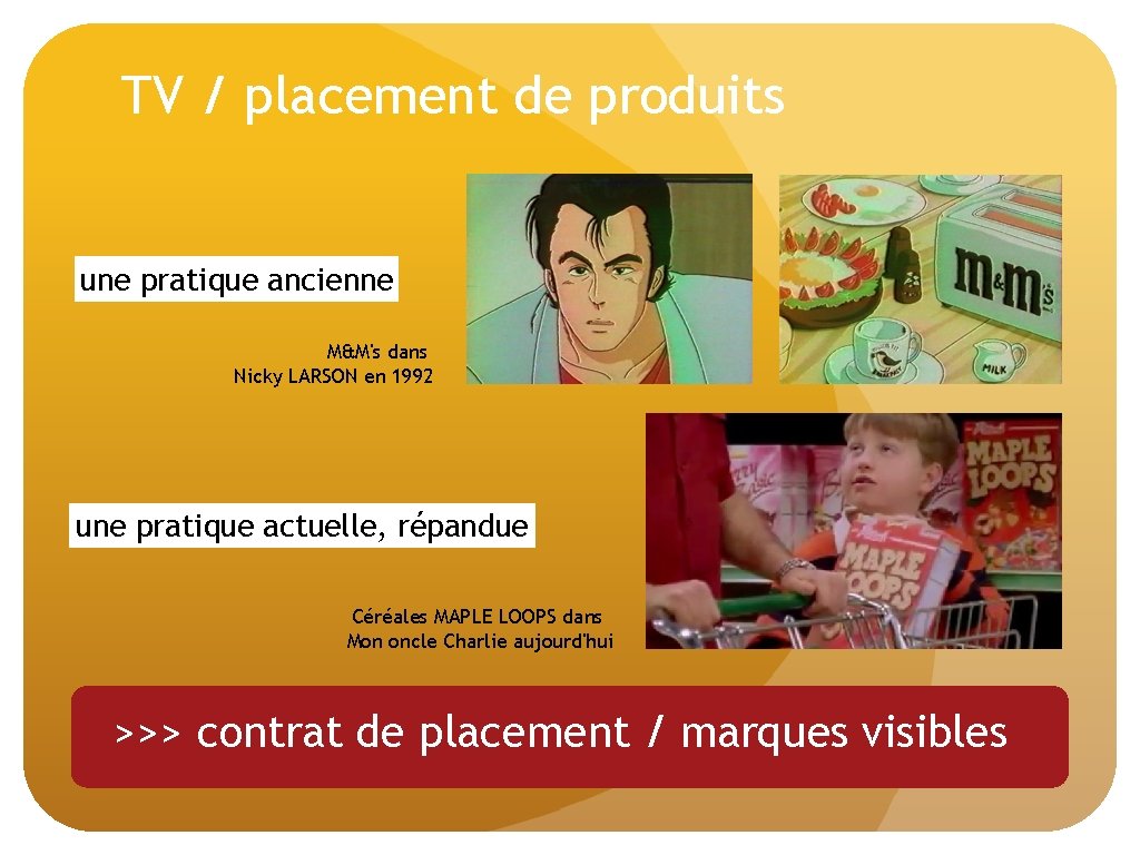 TV / placement de produits une pratique ancienne M&M's dans Nicky LARSON en 1992