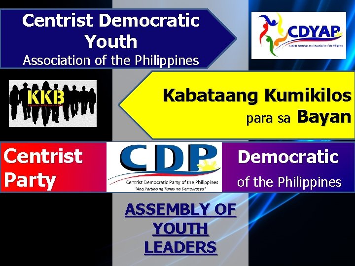 Centrist Democratic Youth Association of the Philippines Kabataang Kumikilos para sa Bayan Centrist Party