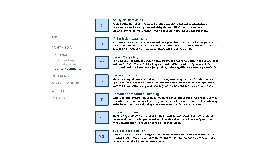 PRINT xx EDIT policy top policy office mission I DRD 3 PRINT MEDIA IRIS