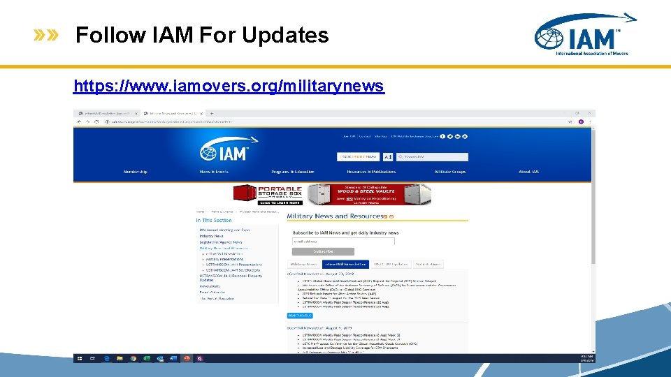 Follow IAM For Updates https: //www. iamovers. org/militarynews 