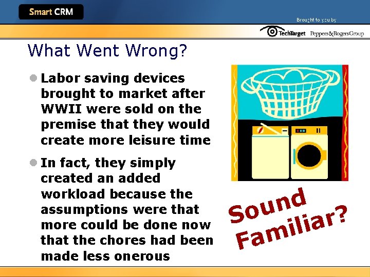 What Went Wrong? l Labor saving devices brought to market after WWII were sold