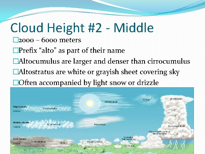 Cloud Height #2 - Middle � 2000 – 6000 meters �Prefix “alto” as part