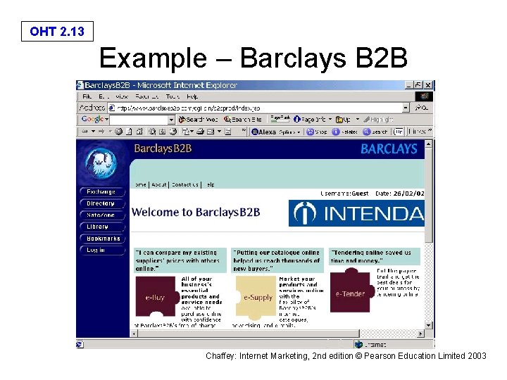 OHT 2. 13 Example – Barclays B 2 B Chaffey: Internet Marketing, 2 nd