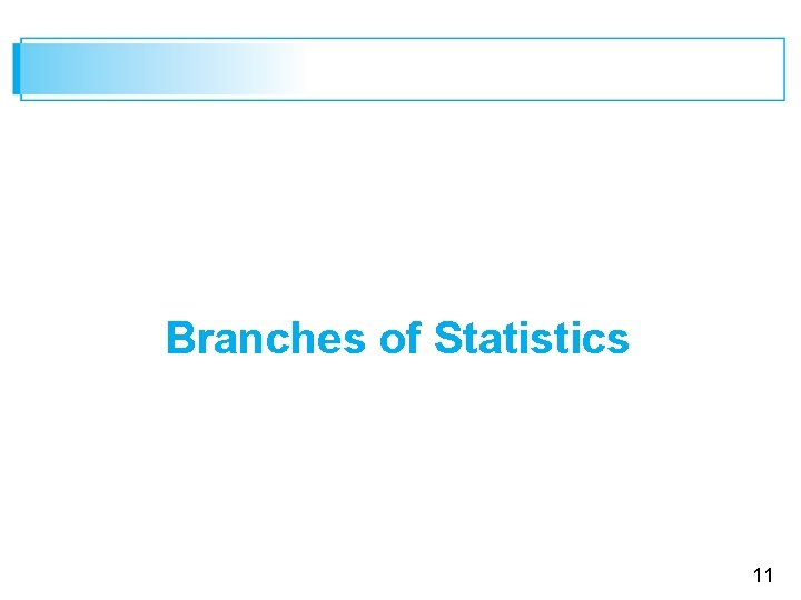 Branches of Statistics 11 