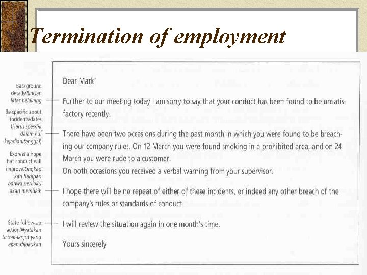 Termination of employment 