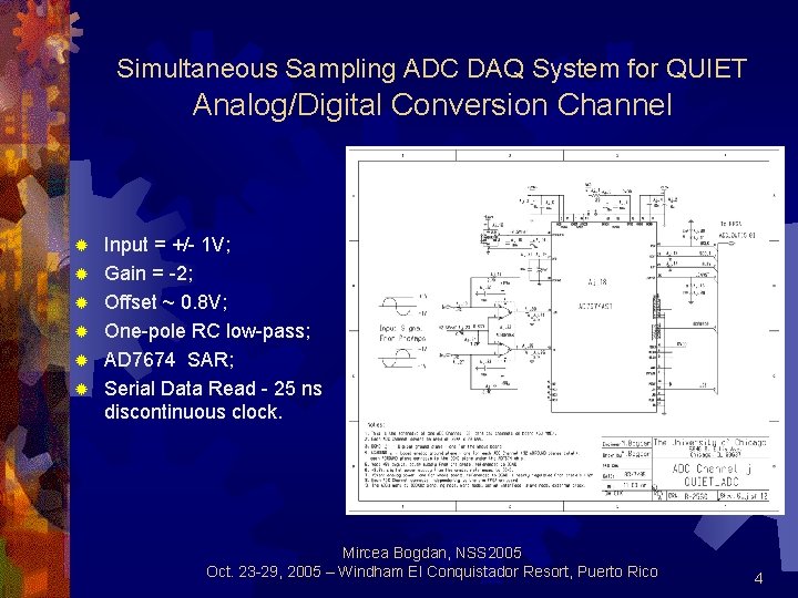 Simultaneous Sampling ADC DAQ System for QUIET Analog/Digital Conversion Channel ® ® ® Input