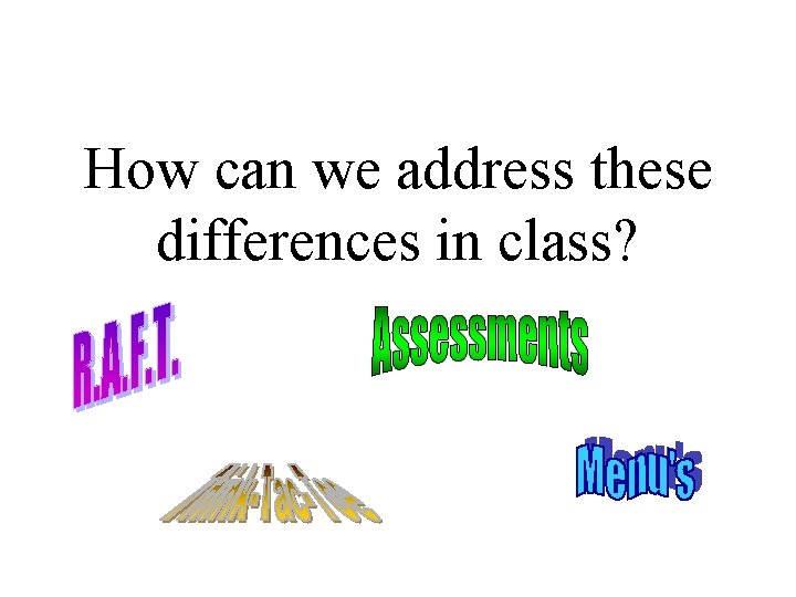 How can we address these differences in class? 